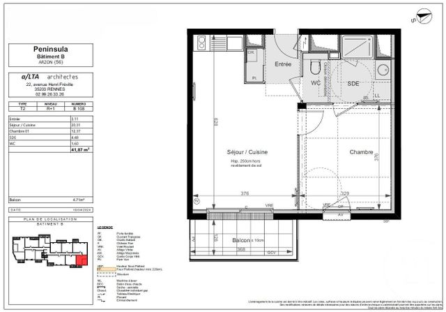 Appartement F2 à vendre - 2 pièces - 41.87 m2 - ARZON - 56 - BRETAGNE - Century 21 Ar'Zon Immobilier